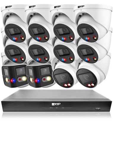 VIP Vision 8MP AI Kit – 8600 Speciality Series NVR 16Ch 4TB, 8x ID3, 2x M-Dome, 2x 180° SMD+ – NKPRO-16868D2DD2MD