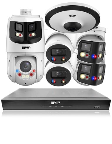 VIP Vision 8MP AI Kit: 8600 Series 8Ch NVR 2TB, PTZ, 360° Fisheye, 2x ID3, 2x 180° Domes (8x6) – NKPRO-88602D2DD1PT