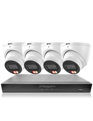 VIP Vision 5MP V5100 Series 8Ch AI IP NVR 2TB 4xDIRG 24/7 Colour Dome Cameras - Advanced AI CCTV