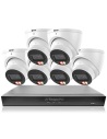 VIP Vision 5MP V5100 Series 8Ch AI IP NVR 2TB 6xDIRG 24/7 Colour Dome Cameras - Advanced AI CCTV