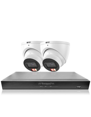 VIP Vision 5MP V5100 Series 4Ch AI IP NVR 2TB 2xDIRG 24/7 Colour Dome Cameras - Advanced AI CCTV