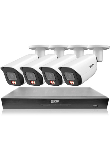 VIP Vision 6MP AI 6200 Series 8Ch IP NVR 2TB 4xBIRG 24/7 Colour Bullet Cameras - Advanced AI CCTV