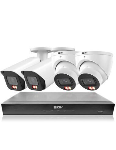 VIP Vision 6MP AI 6200 Series 8Ch IP NVR 2TB 4x 24/7 Colour IP Cameras - Advanced AI CCTV