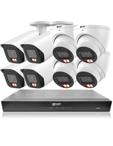 VIP Vision 6MP AI 6200 Series 8Ch IP NVR 2TB 8x 24/7 Colour IP Cameras - Advanced AI CCTV
