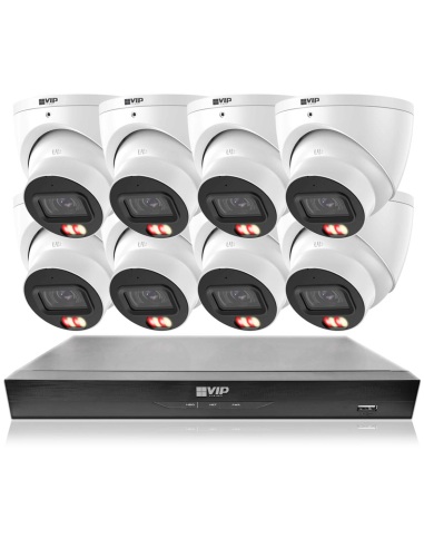VIP Vision 6MP AI 6200 Series 8Ch IP NVR 2TB 8xDIRG 24/7 Colour Dome Cameras - Advanced AI CCTV