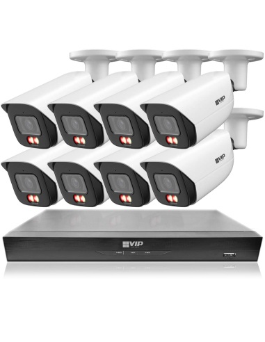 VIP Vision 6MP AI 6200 Series 8Ch IP NVR 2TB 8xBIRG 24/7 Colour Bullet Cameras - Advanced AI CCTV