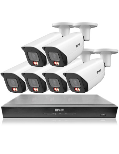 VIP Vision 6MP AI 6200 Series 8Ch IP NVR 2TB 6xBIRG 24/7 Colour Bullet Cameras - Advanced AI CCTV