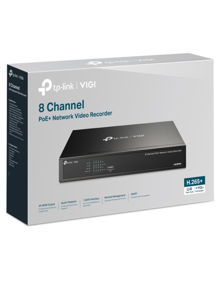 TP-Link VIGI 8MP 8Ch IP NVR 2TB Full-Colour 6x VIGI8-C485-6DE1 TP-Link VIGI 8MP 8Ch IP NVR 2TB Full-Colour 6x VIGI8-C485-6DE1
