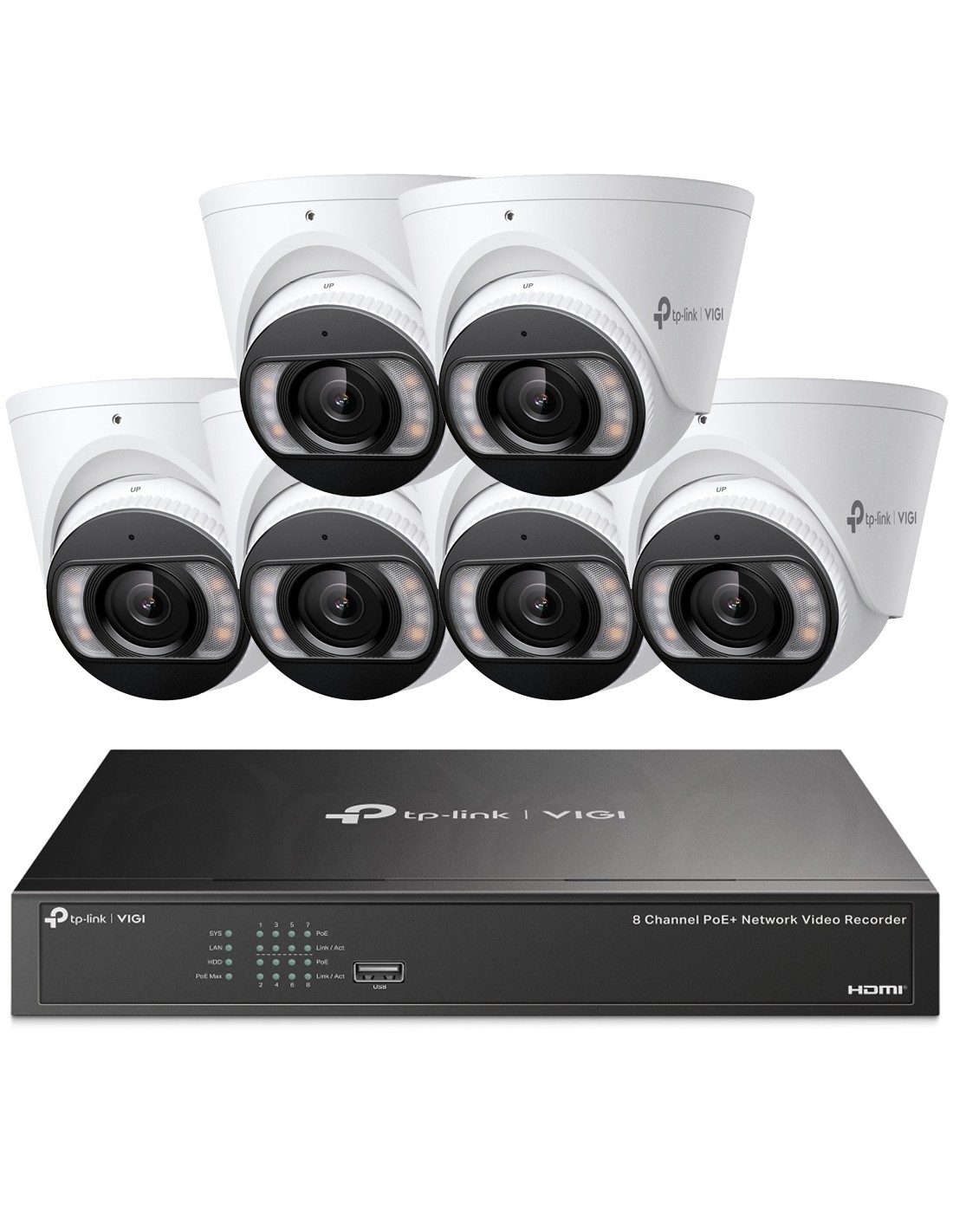TP-Link VIGI 8MP 8Ch IP NVR 2TB Full-Colour 6x VIGI8-C485-6DE1