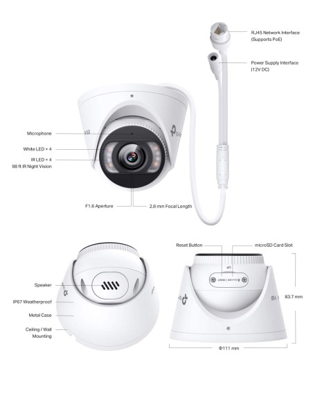 TP-Link InSight 5MP UHD Full-Colour Dome IP InSight-S455(2.8mm)