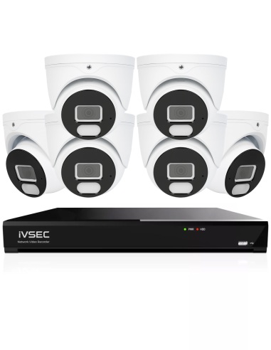 IVSEC 4K 8MP Smart IP 2TB 8CH 6x820D Dome Cameras IVK8L-8206D