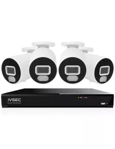 IVSEC 4K 8MP Smart IP 2TB 8CH 4x820B Bullet Cameras UHD NVR IVK8L-8204B