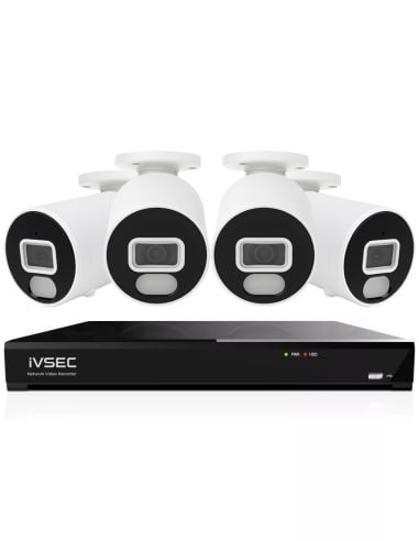 IVSEC 4K 8MP Smart IP 2TB 8CH 4x820B Bullet Cameras UHD NVR CCTV Security System (8x4)