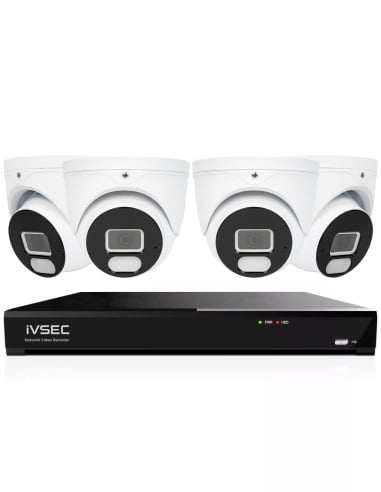 IVSEC 4K 8MP Smart IP 2TB 4CH 4x820D Dome Cameras UHD NVR CCTV Security System (4x4)