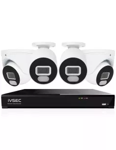 IVSEC 4K 8MP Smart IP 2TB 4CH 4x820 Bullet & Dome Cameras IVK4L-8202B2D