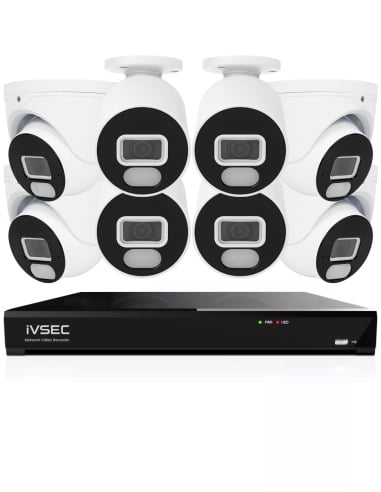 IVSEC 4K 8MP Smart IP 2TB 8CH 8x820 Bullet & Dome Cameras UHD NVR CCTV Security System (8x8)