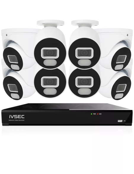 IVSEC 4K 8MP Smart IP 2TB 8CH 8x820 Bullet & Dome IVK8L-8204B4D