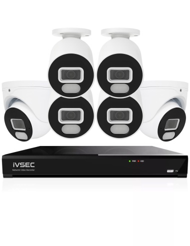 IVSEC 4K 8MP Smart IP 2TB 8CH 6x820 Bullet & Dome IVK8L-8204B2D