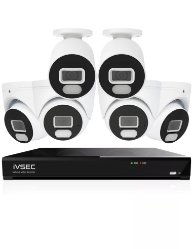 IVSEC 4K 8MP Smart IP 2TB 8CH 6x820 Bullet & Dome IVK8L-8202B4D