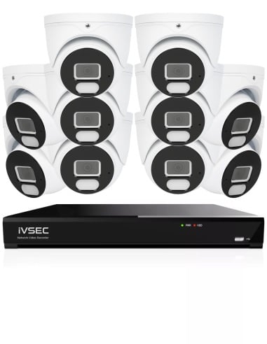 IVSEC 4K 8MP Smart IP 4TB 16CH 10x820D Dome Cameras UHD NVR CCTV Security System (16x10)