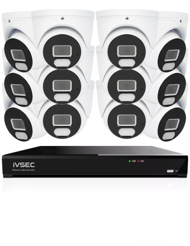 IVSEC 4K 8MP Smart IP 4TB 16CH 12x820D Dome IVK16L-82012D