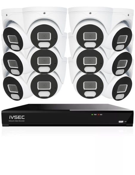 IVSEC 4K 8MP Smart IP 4TB 16CH 12x820D Dome IVK16L-82012D