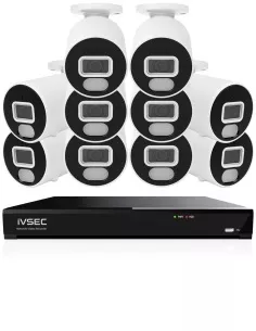 IVSEC 4K 8MP Smart IP 4TB 16CH 10x820B Bullet Cameras UHD IVK16L-82010B