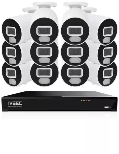 IVSEC 4K 8MP Smart IP 4TB 16CH 12x820B Bullet Cameras UHD IVK16L-82012B