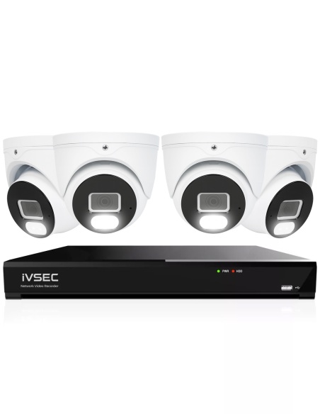 IVSEC 4K 8MP Smart IP 2TB 4CH 4x820D Dome Cameras IVK4L-8204D
