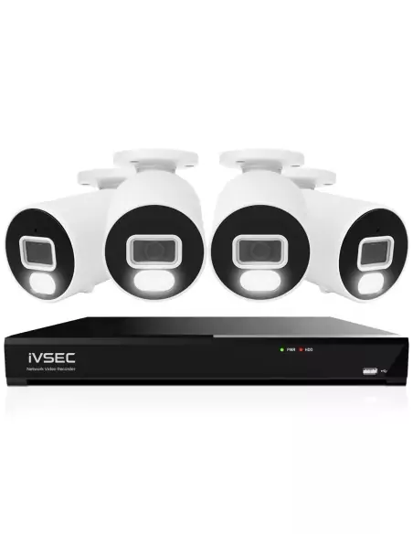 IVSEC 4K 8MP Smart IP 2TB 8CH 4x820B Bullet IVK8L-8204B-E1