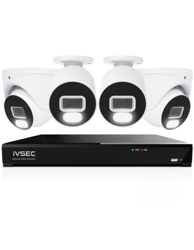 IVSEC 4K 8MP Smart IP 2TB 8CH 4x820 Bullet & Dome IVK8L-8202B2D