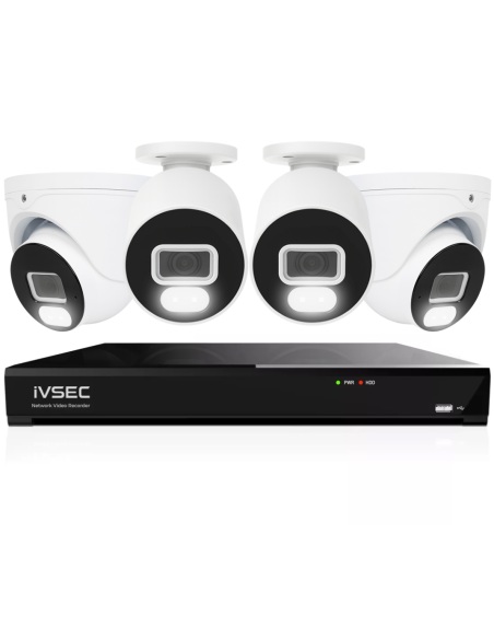 IVSEC 4K 8MP Smart IP 2TB 8CH 4x820 Bullet & Dome IVK8L-8202B2D