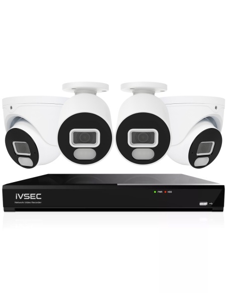 IVSEC 4K 8MP Smart IP 2TB 8CH 4x820 Bullet & Dome IVK8L-8202B2D-E1