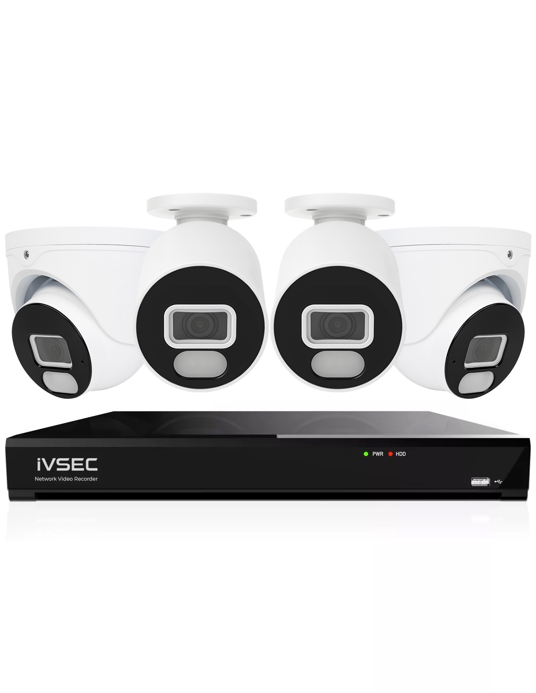 IVSEC 4K 8MP Smart IP 2TB 8CH 4x820 Bullet & Dome IVK8L-8202B2D-E1