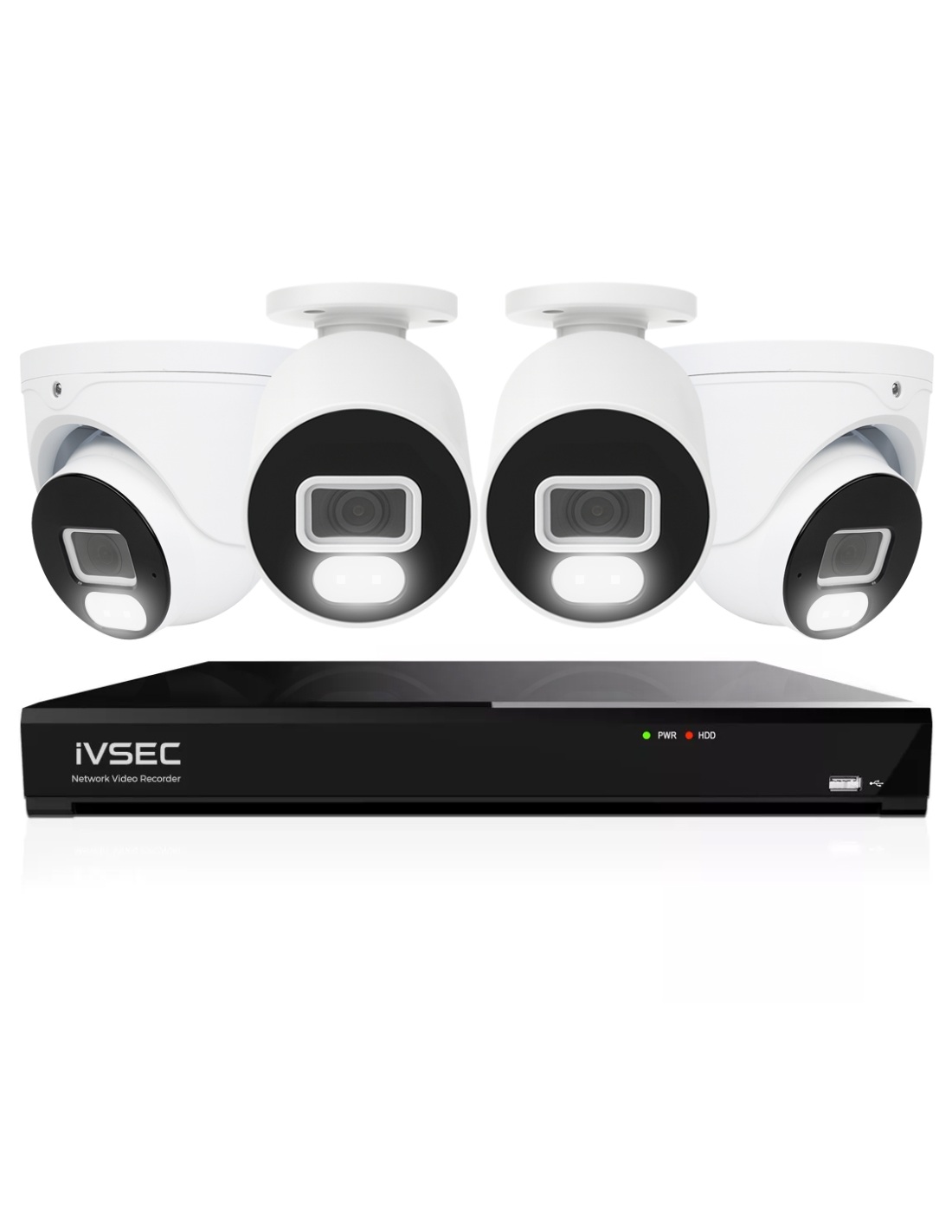 IVSEC 4K 8MP Smart IP 2TB 8CH 4x820 Bullet & Dome IVK8L-8202B2D-E1