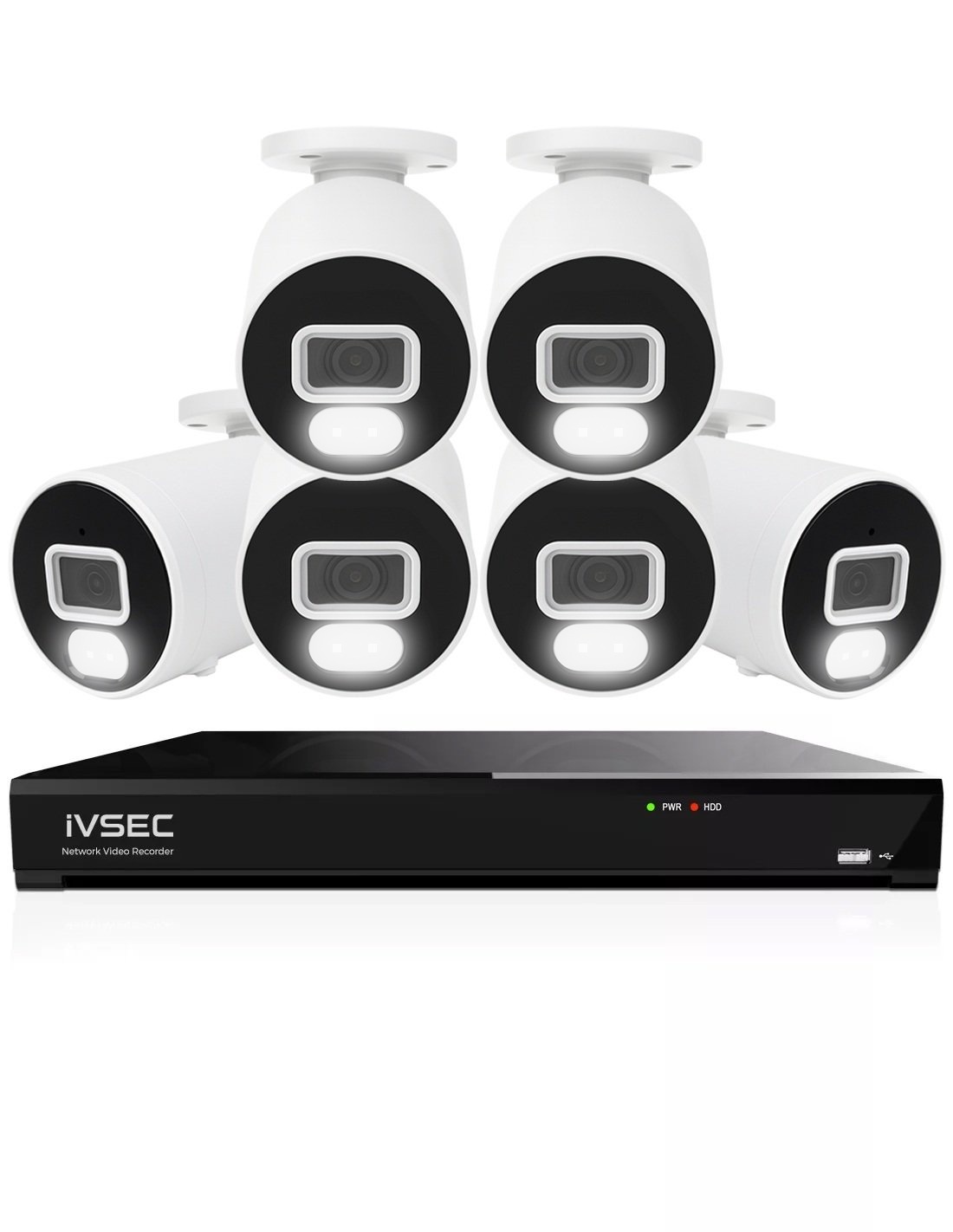IVSEC 4K 8MP Smart IP 2TB 8CH 6x820B Bullet IVK8L-8206B-E1