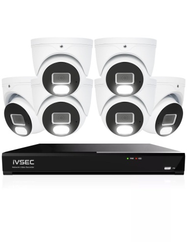 IVSEC 4K 8MP Smart IP 2TB 8CH 6x820D Dome Cameras IVK8L-8206D