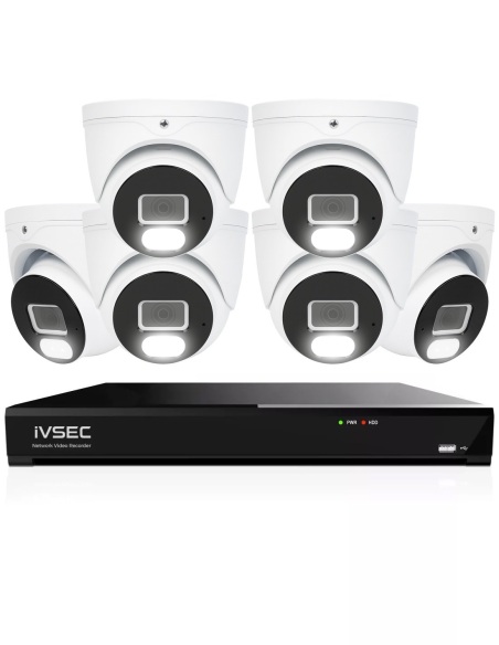 IVSEC 4K 8MP Smart IP 2TB 8CH 6x820D Dome Cameras IVK8L-8206D-E1
