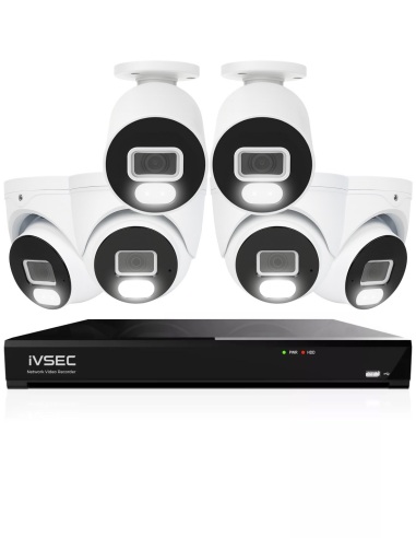 IVSEC 4K 8MP Smart IP 2TB 8CH 6x820 Bullet & Dome IVK8L-8202B4D
