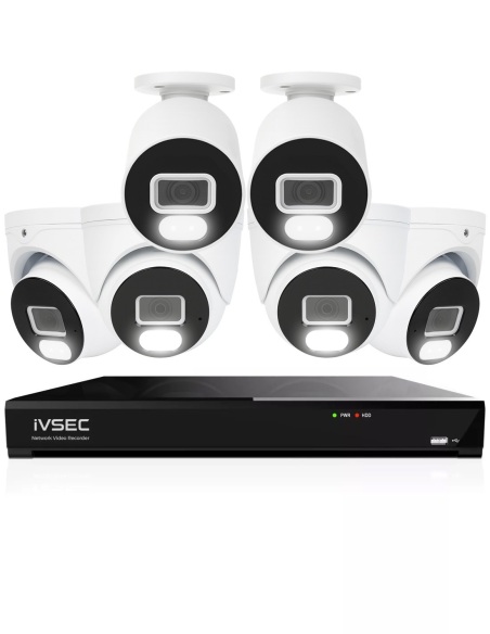 IVSEC 4K 8MP Smart IP 2TB 8CH 6x820 Bullet & Dome IVK8L-8202B4D-E1