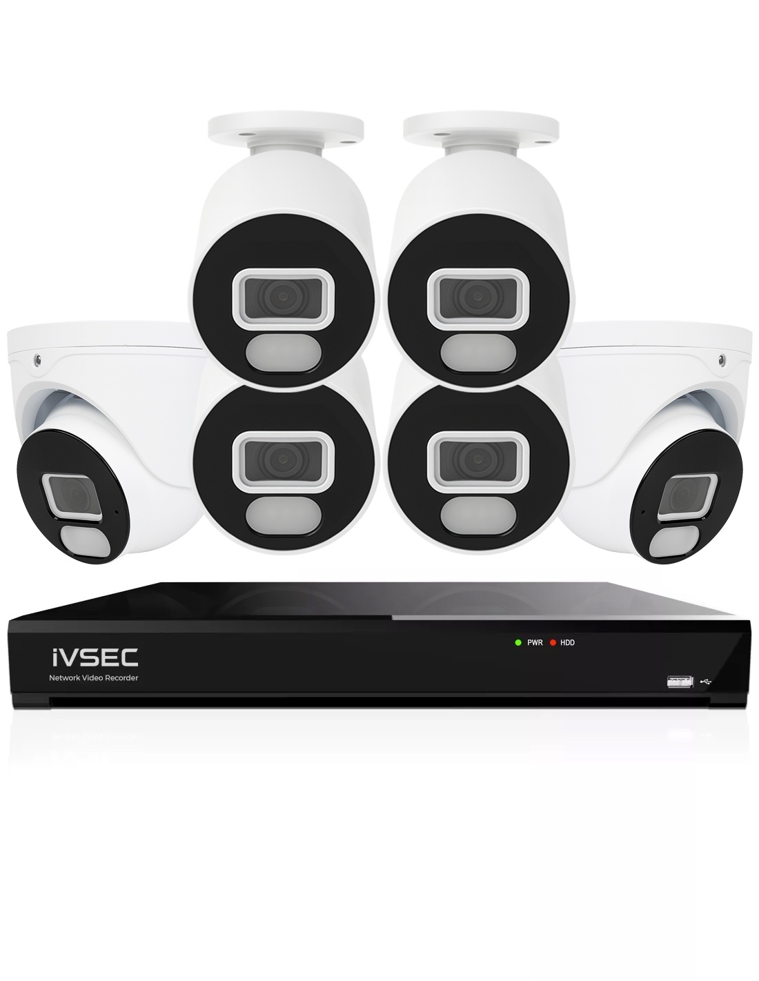 IVSEC 4K 8MP Smart IP 2TB 8CH 6x820 Bullet & Dome IVK8L-8204B2D-E1