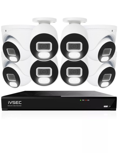 IVSEC 4K 8MP Smart IP 2TB 8CH 8x820 Bullet & Dome IVK8L-8204B4D