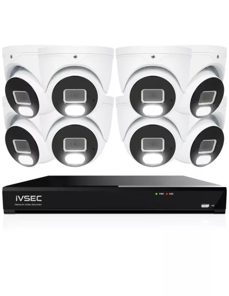 IVSEC 4K 8MP Smart IP 2TB 8CH 8x820D Dome Cameras IVK8L-8208D