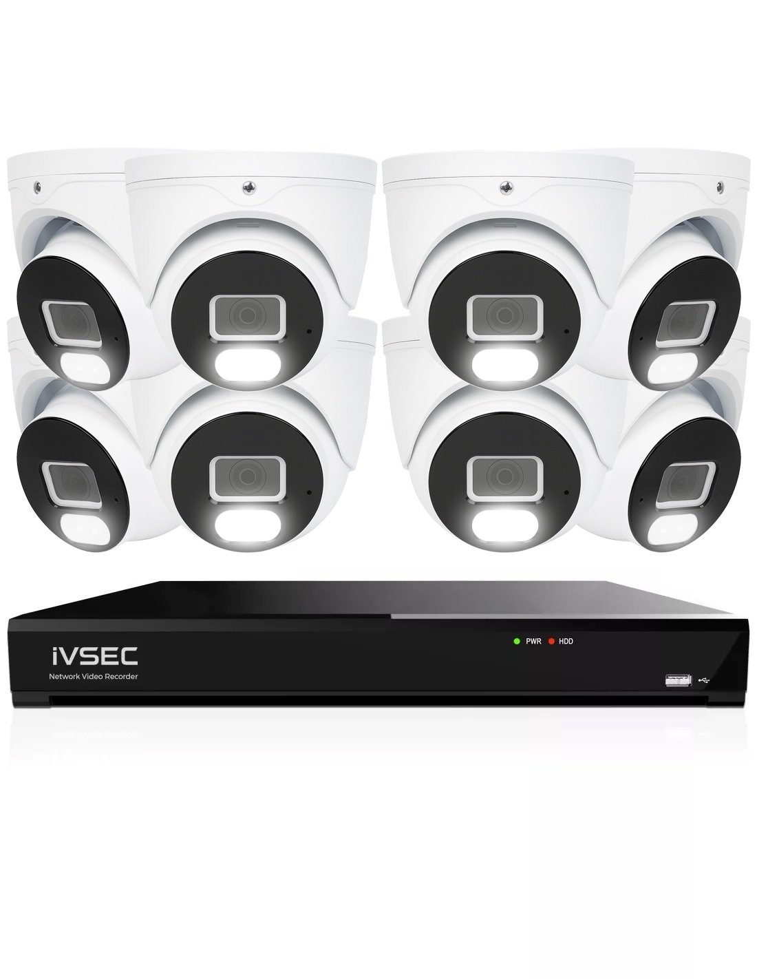 IVSEC 4K 8MP Smart IP 2TB 8CH 8x820D Dome Cameras IVK8L-8208D-E1
