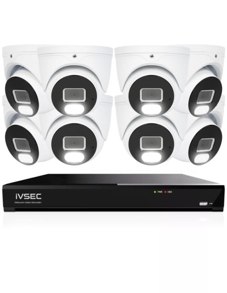 IVSEC 4K 8MP Smart IP 4TB 16CH 8x820D Dome IVK16L-8208D