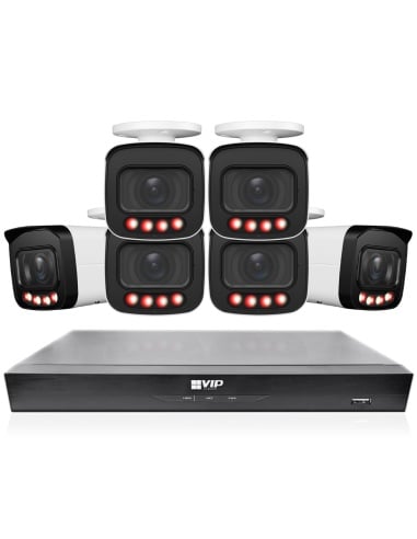 VIP Vision 8MP V8400 Series 8Ch IP NVR 2TB HDD 6x Pro AI Varifocal Bullet Cameras (8x6) - NKPRO-88406B | Advanced Surveillance