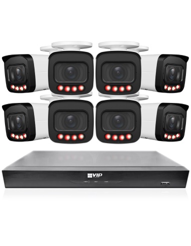 VIP Vision 8MP 8400 Series 8Ch IP NVR 2TB HDD 8x Pro AI Varifocal Bullet Cameras (8x8) - NKPRO-88408B