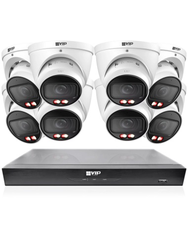 VIP Vision 8MP 8400 Series 8Ch IP NVR 2TB HDD 8x Pro AI Varifocal Dome Cameras (8x8) - NKPRO-88408D