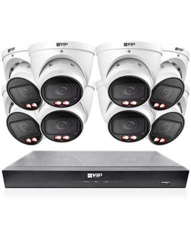 VIP Vision 8MP 8400 Series 16Ch IP NVR 4TB HDD 8x Pro AI Varifocal Dome Cameras (16x8) - NKPRO-168408D