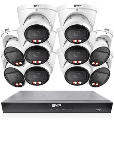 VIP Vision 8MP 8400 Series 16Ch IP NVR 4TB HDD 10x Pro AI Varifocal Dome Cameras (16x10) - NKPRO-1684010D
